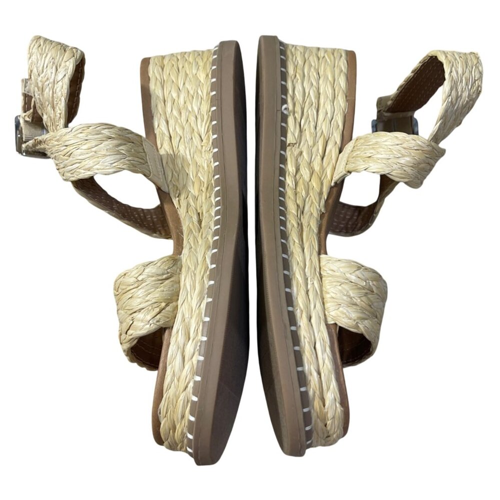 Universal Thread Platform Straw Sandal Size 8 Cro… - image 4